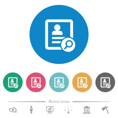 Kişi düz yuvarlak simgeleri bulma