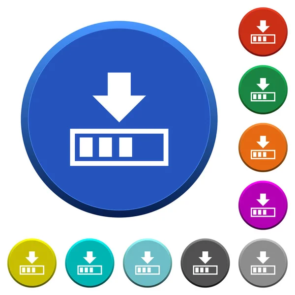 Ladda ner i Progress avfasade knappar — Stock vektor