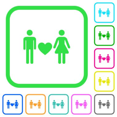 Dating canlı renkli düz simgeler