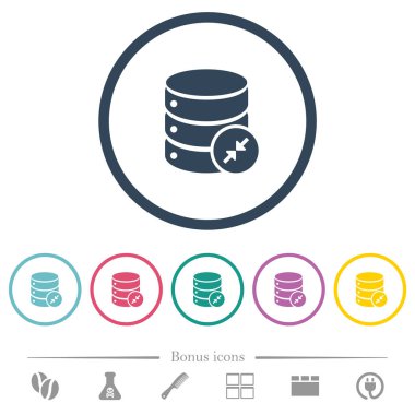 Veritabanı düz renk simgelerini yuvarlak anahatlarda küçültme