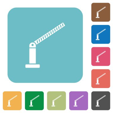 Açık bariyer yuvarlak kare düz simgeler