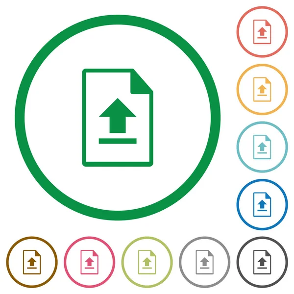 Carica icone piatte di file con contorni — Vettoriale Stock