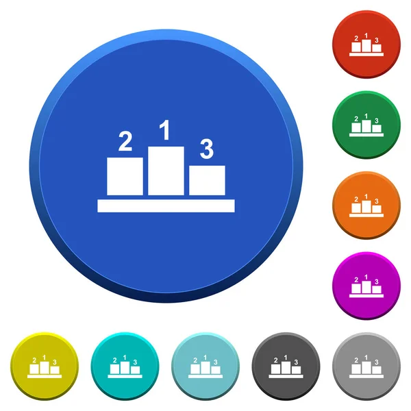 Winners podium with outside numbers beveled buttons — Stock Vector