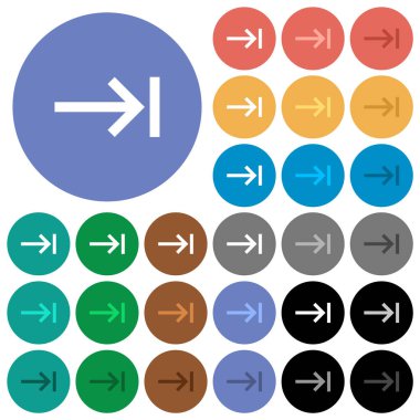 Klavye sekmesi yuvarlak düz çok renkli simgeler