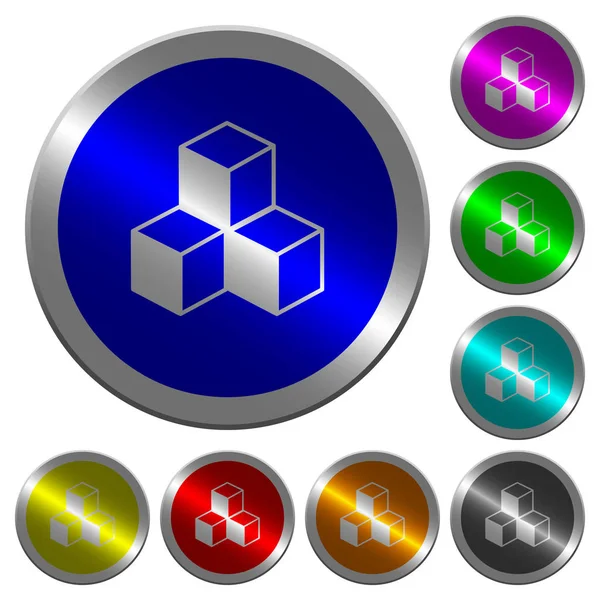Kulatá barevná tlačítka podobná mincím — Stockový vektor