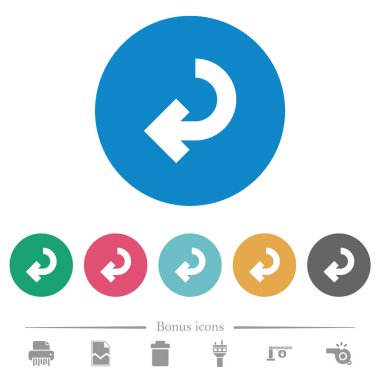 Düz yuvarlak simgeler dönüş oku