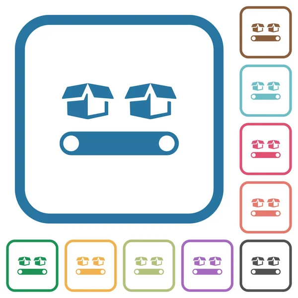 Transportador com caixas ícones simples —  Vetores de Stock