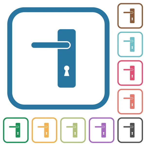 Left handed simple door handle simple icons — Stock Vector