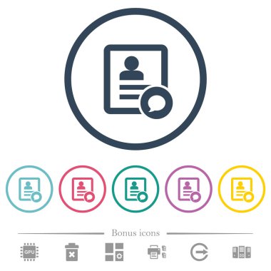 Yuvarlak anahatlarda kişi yegzin düz renk simgelerine ileti gönderme