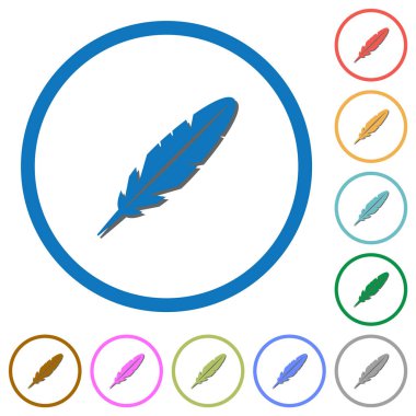 Gölgeler ve anahatlar içeren tek tüy simgeleri