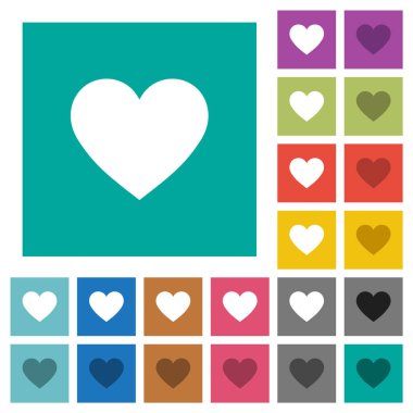 Kalp kartı sembolü kare düz çok renkli simgeler