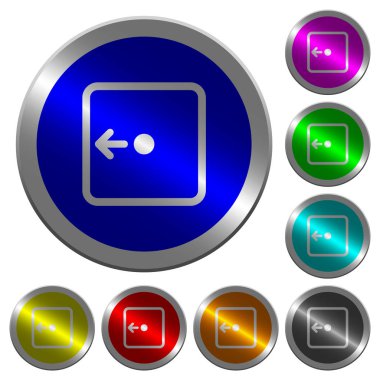 Nesne sol parlak sikke gibi yuvarlak renk düğmeleri taşı