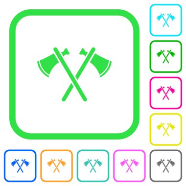 İki Tomahawk canlı renkli düz simgeler