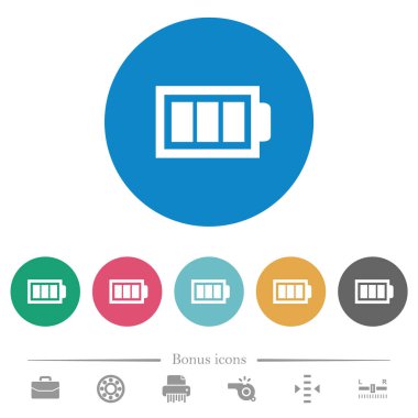 Üç yük ünitesi düz yuvarlak simgeleri ile tam pil