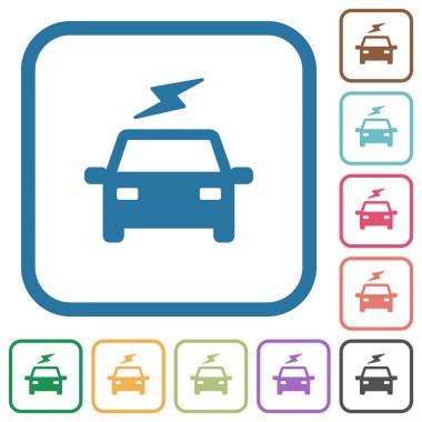 Flaş basit simgeleri ile elektrikli araba