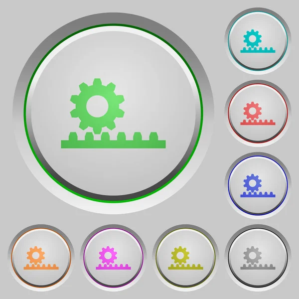 Cogwheel com botões de pinhão cremalheira —  Vetores de Stock