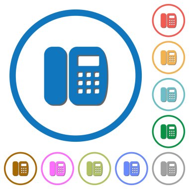 Gölgeler ve anahatlar içeren Ofis telefon simgeleri