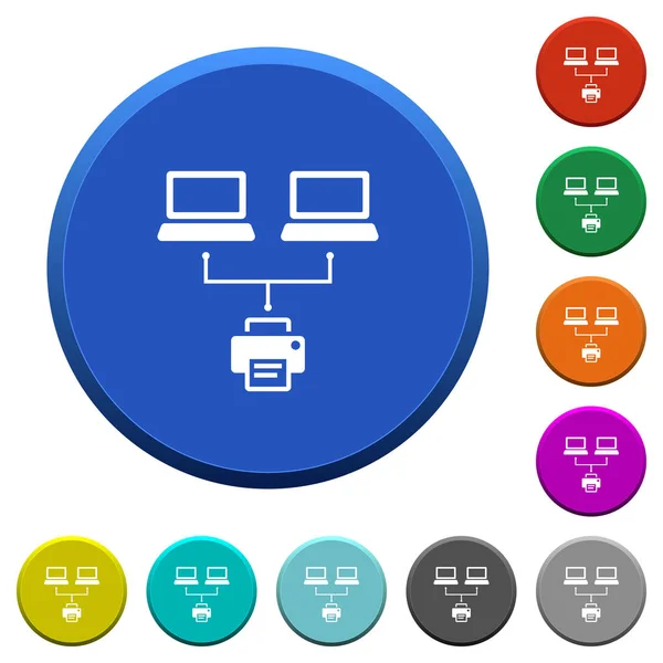ネットワーク印刷ベベのボタン — ストックベクタ