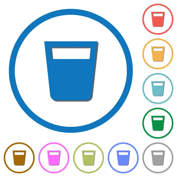 Drink icons with shadows and outlines — Stock Vector