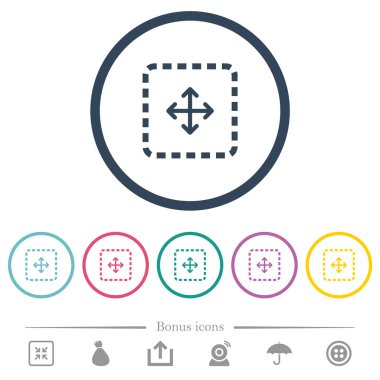 Nesne düz renk simgelerini yuvarlak anahatlarda sürükleme