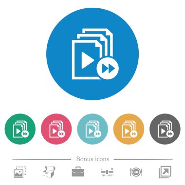 Çalma listesi hızlı ileri düz yuvarlak simgeler