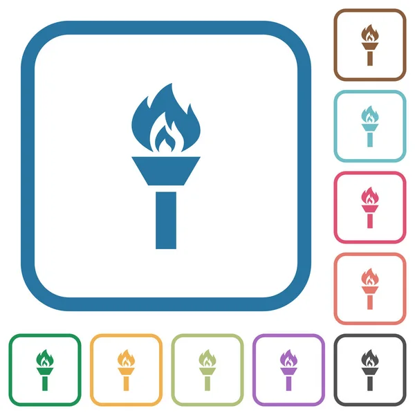 Torch eenvoudige pictogrammen — Stockvector