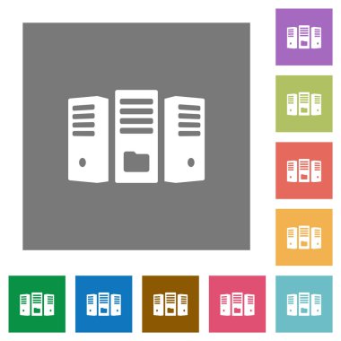 Dosya sunucusu kare düz simgeler