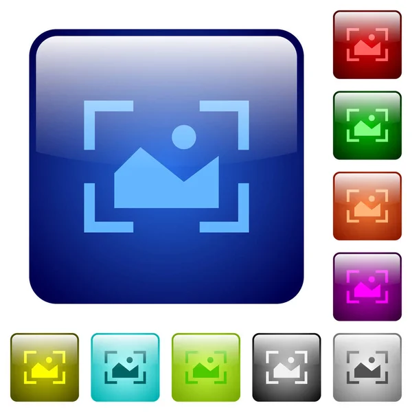 Camera landscape mode color square buttons — Stock Vector