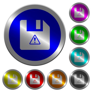 File warning luminous coin-like round color buttons clipart