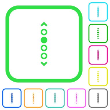  Dikey sayfa navigasyon canlı renkli düz simgeler