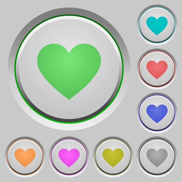 Kalp kartı sembolü itme düğmeleri