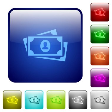 Portre renkli kare düğmeli daha fazla banknotlar