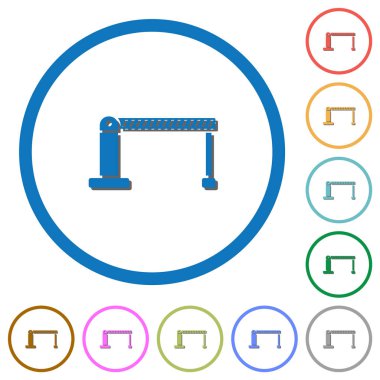 Gölgeler ve anahatlar içeren kapalı bariyer simgeleri