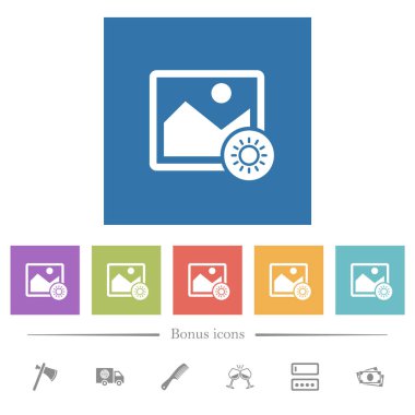 Kare arka planlarda görüntü parlaklığını düz beyaz simgeleri ayarlama