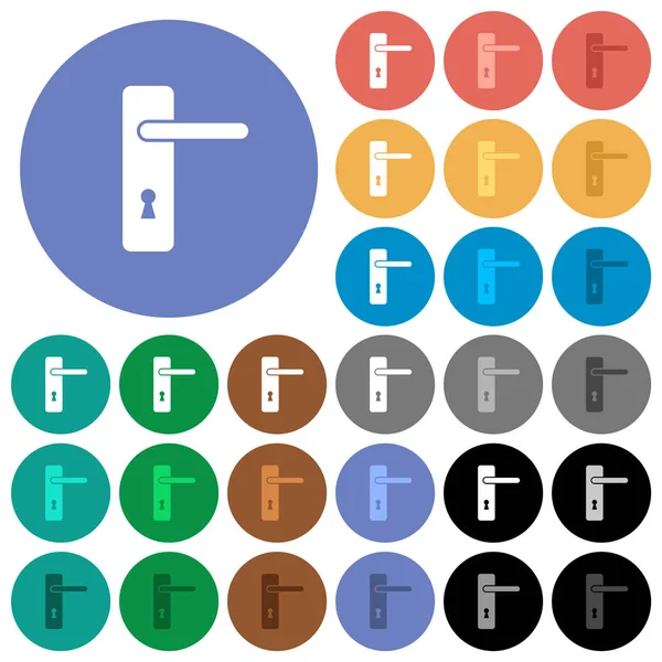 Sağ elli basit kapı kolu yuvarlak düz çok renkli simgeler