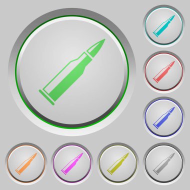 Parlak basma düğmeleri ile Bullet rifle mühimmat