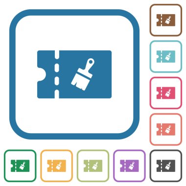 Boya dükkanı indirim kupon basit simgeler