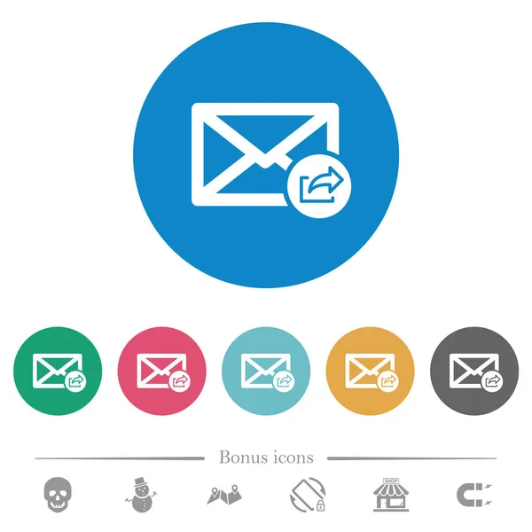 Export von E-Mails flache runde Symbole — Stockvektor