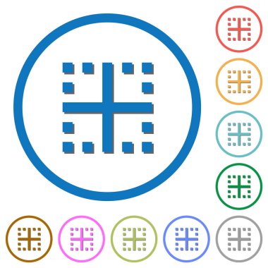 Gölgeler ve anahatlar içeren iç kenarlıklar simgeleri