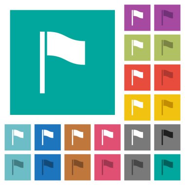 Bayrak simgeleri renkli düz çoklu kare