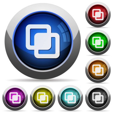 Kesişen şekiller yuvarlak parlak düğmeler