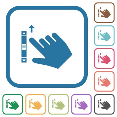 Sağ elle kaydırma hareketi basit simgeler