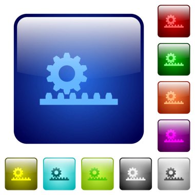 Raf pinyon renkli kare düğmeleri ile cogwheel