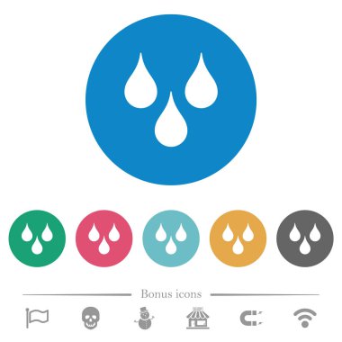 Su düz yuvarlak simgeler düşer