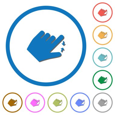 Gölgeler ve anahatlar ile sol elle sıkıştırma yakın hareket simgeleri