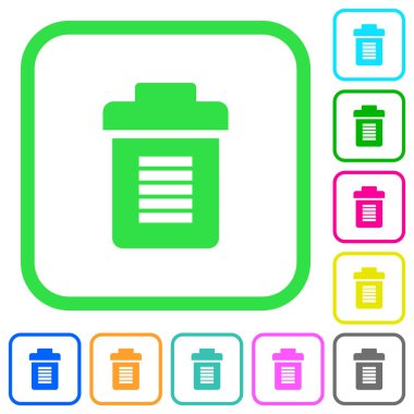 Tam çöp canlı renkli düz simgeler