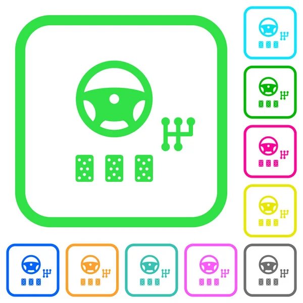 Auto regelt levendige gekleurde platte iconen — Stockvector