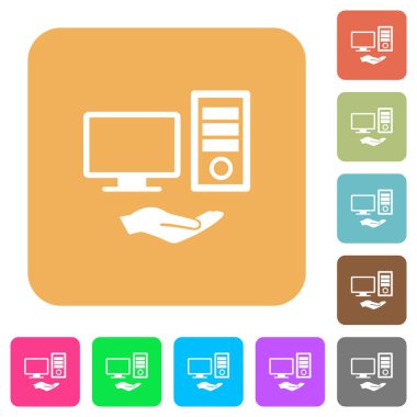 Paylaşılan bilgisayar yuvarlak kare düz simgeler