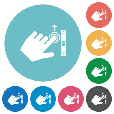 Sol el kaydırma hareketi düz yuvarlak simgeler