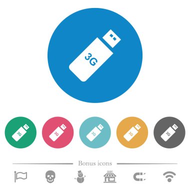 Üçüncü nesil mobil çubuk düz yuvarlak simgeler